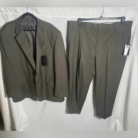 Henry Grethel 56L Pinstripe Suit Set Wool Blend Stretch $175 NWT